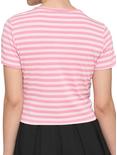 Embroidered Strawberry Stripe Girls Baby T-Shirt, STRIPES - RED, alternate