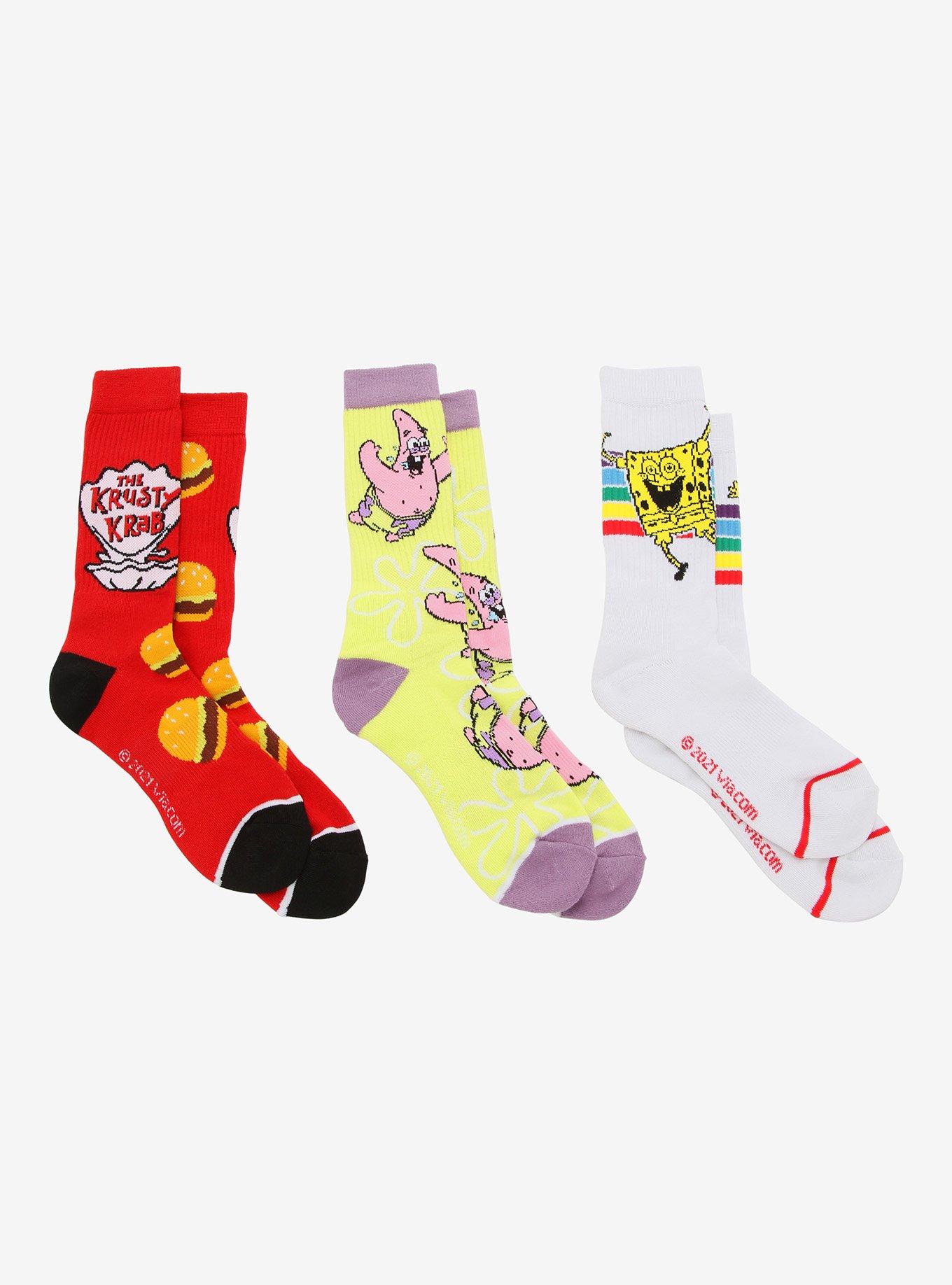 SpongeBob SquarePants Icons Crew Socks 3 Pair, , alternate
