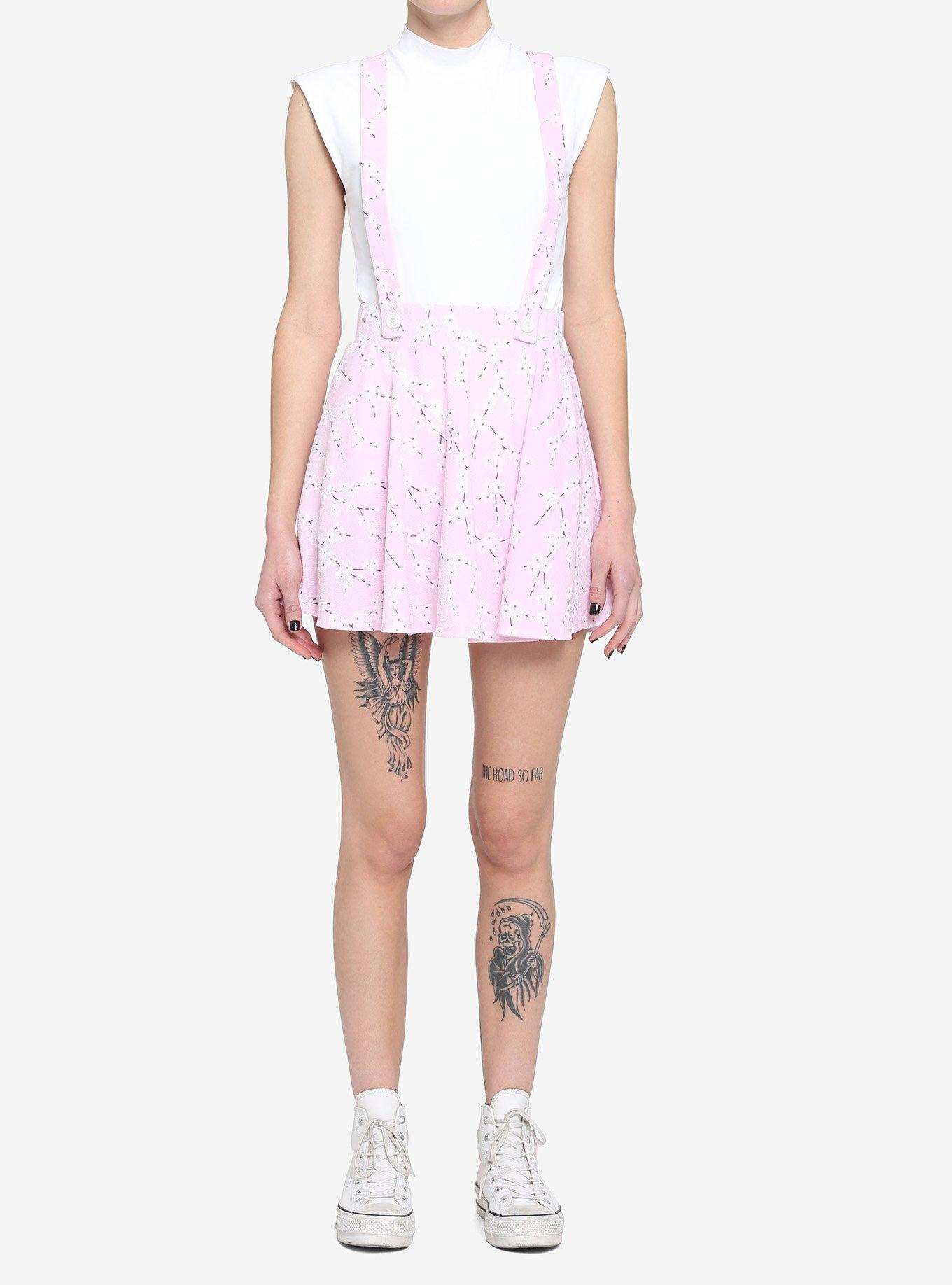 Pink Sakura Suspender Skirt, , alternate