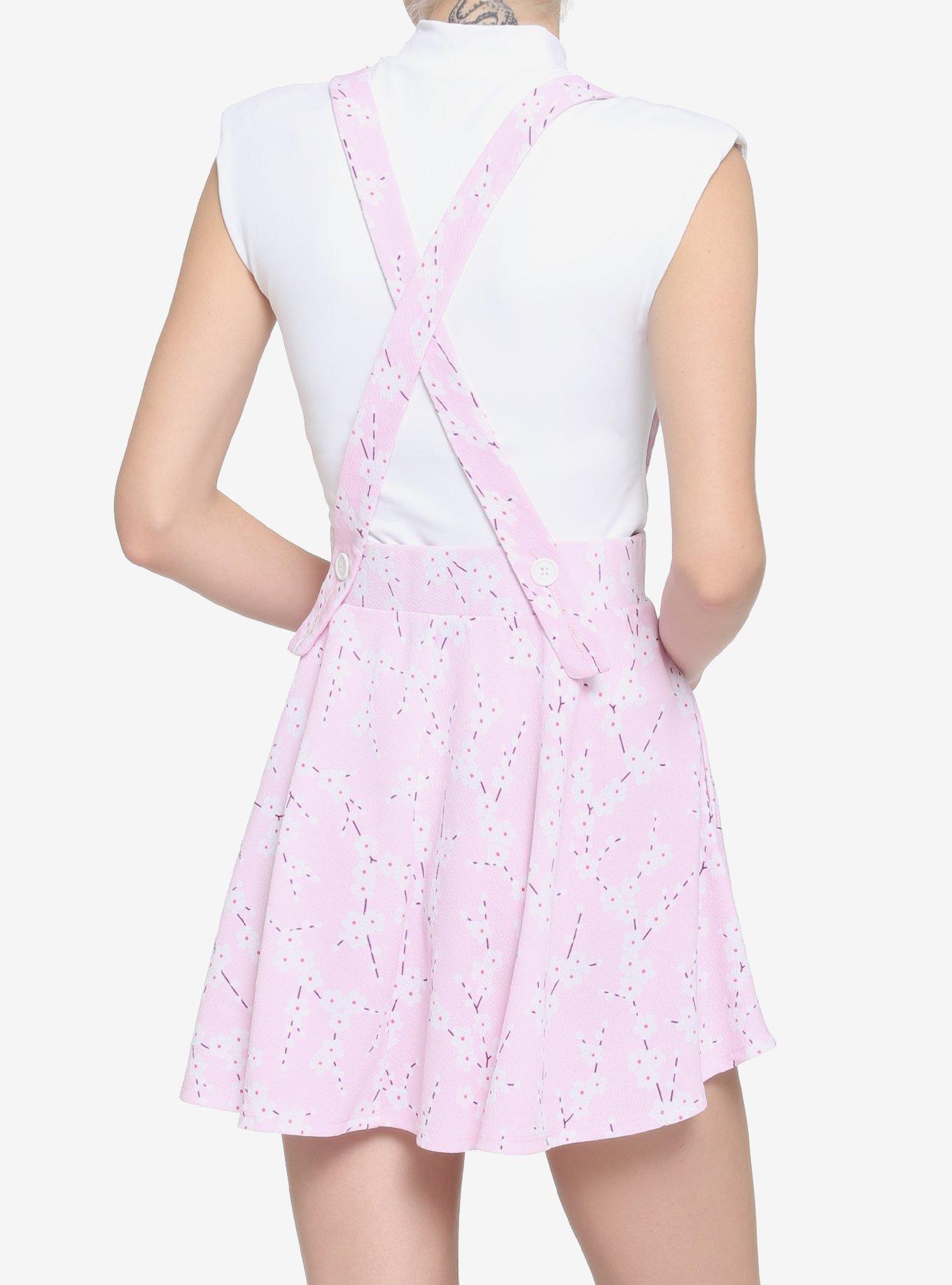 Pink Sakura Suspender Skirt, , alternate