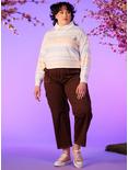 Her Universe Studio Ghibli My Neighbor Totoro Pastel Stripe Crop Long-Sleeve Polo Shirt Plus Size, , alternate