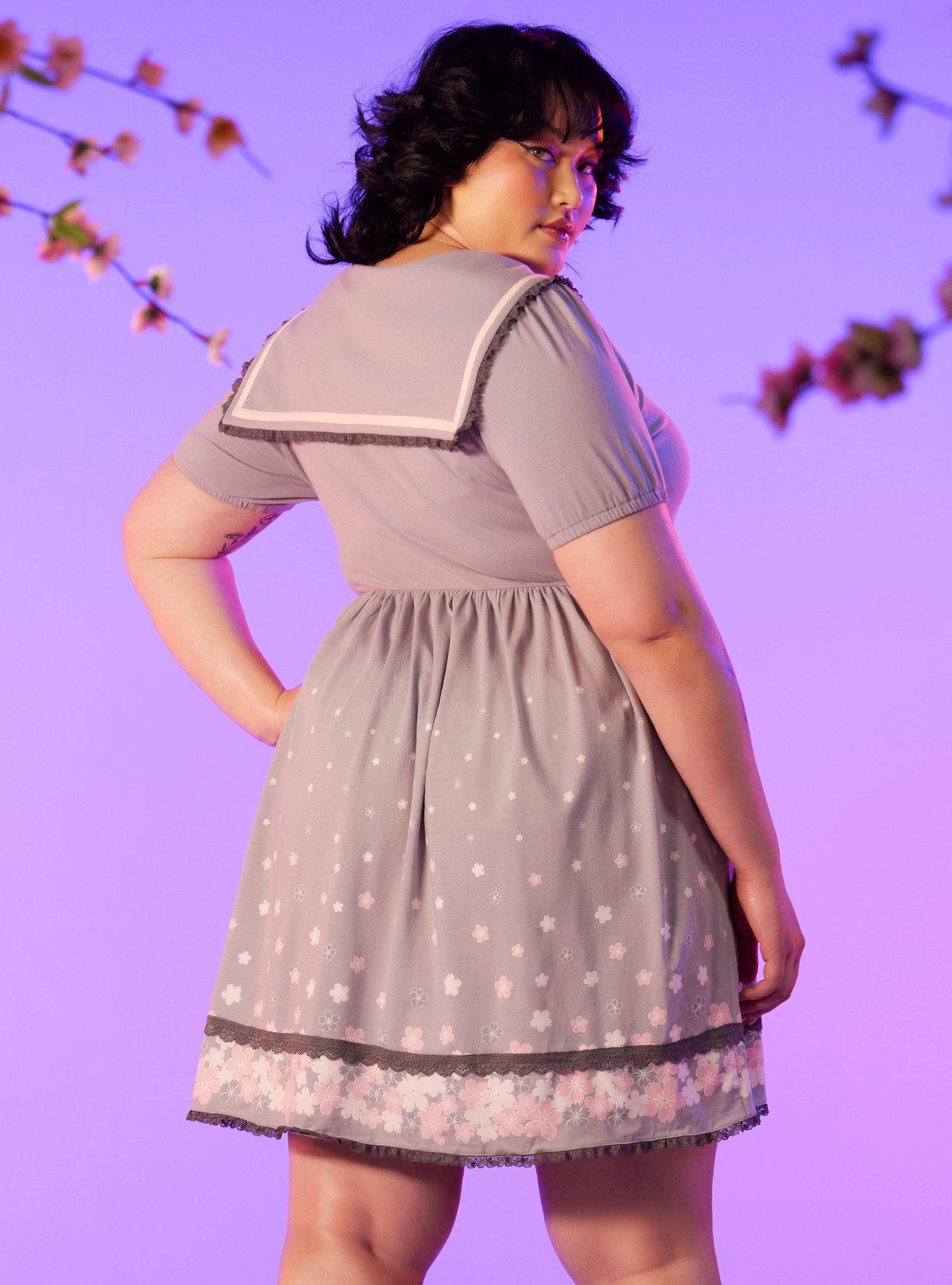 Studio Ghibli Spirited Away Cherry Blossoms Sailor Dress Plus Size, , alternate