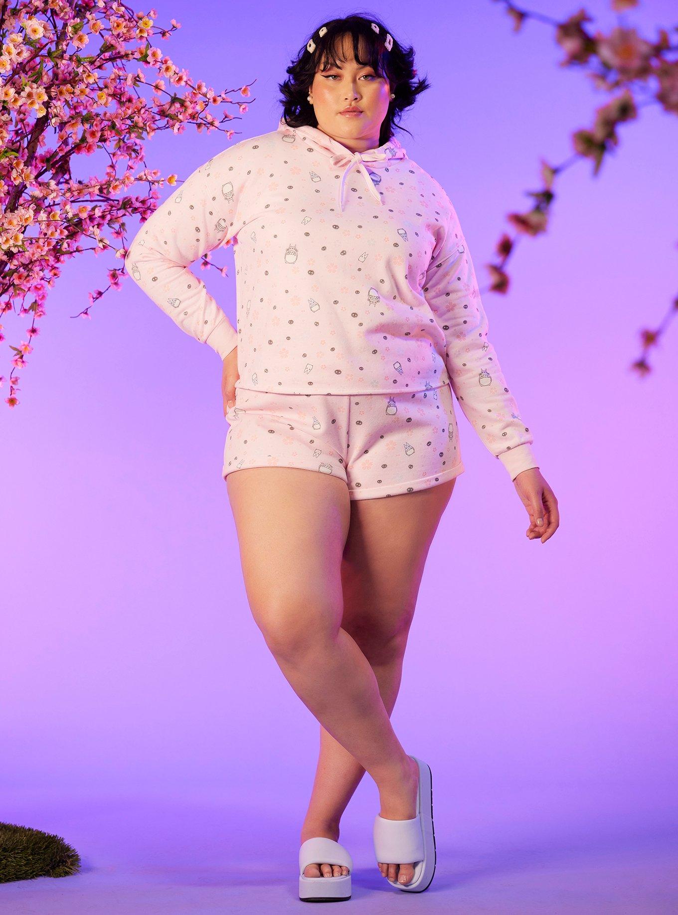 Studio Ghibli My Neighbor Totoro Cherry Blossom Lounge Shorts Plus Size, , alternate