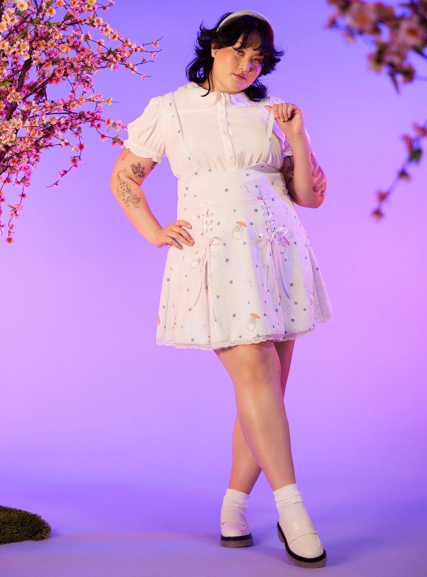 Her Universe Studio Ghibli My Neighbor Totoro Cherry Blossoms Lace-Up Suspender Skirt Plus Size, , alternate