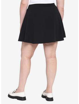 Black Hook-And-Eye Skater Skirt Plus Size, , hi-res