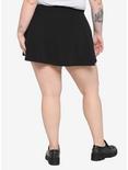 Moon & Sword Patch O-Ring Skirt Plus Size, BLACK, alternate