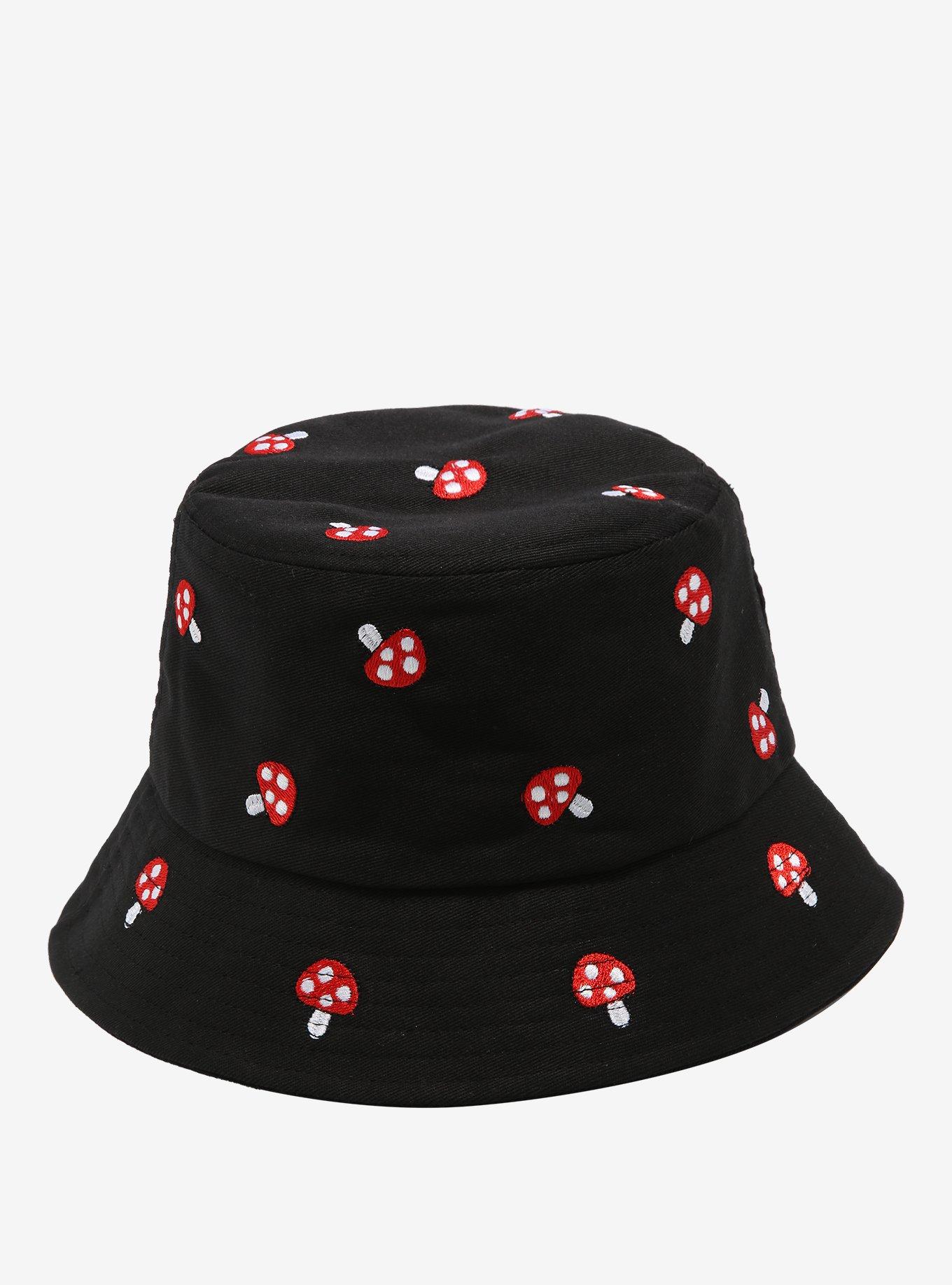 Mushroom Embroidered Bucket Hat, , alternate