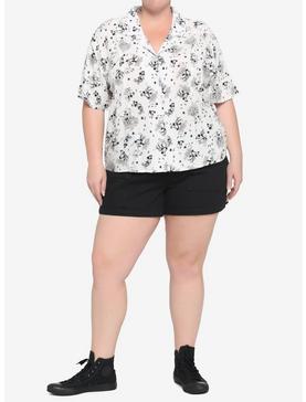 Her Universe Disney Steamboat Willie Girls Woven Button-Up Plus Size, GREY, hi-res