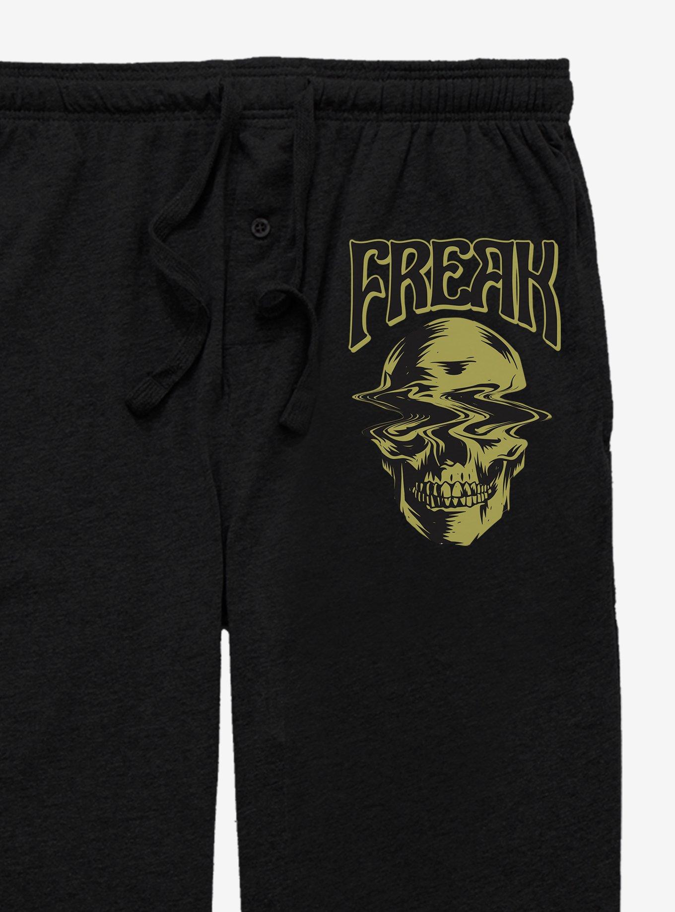 Halloween Freak Skull Pajama Pants, BLACK, alternate