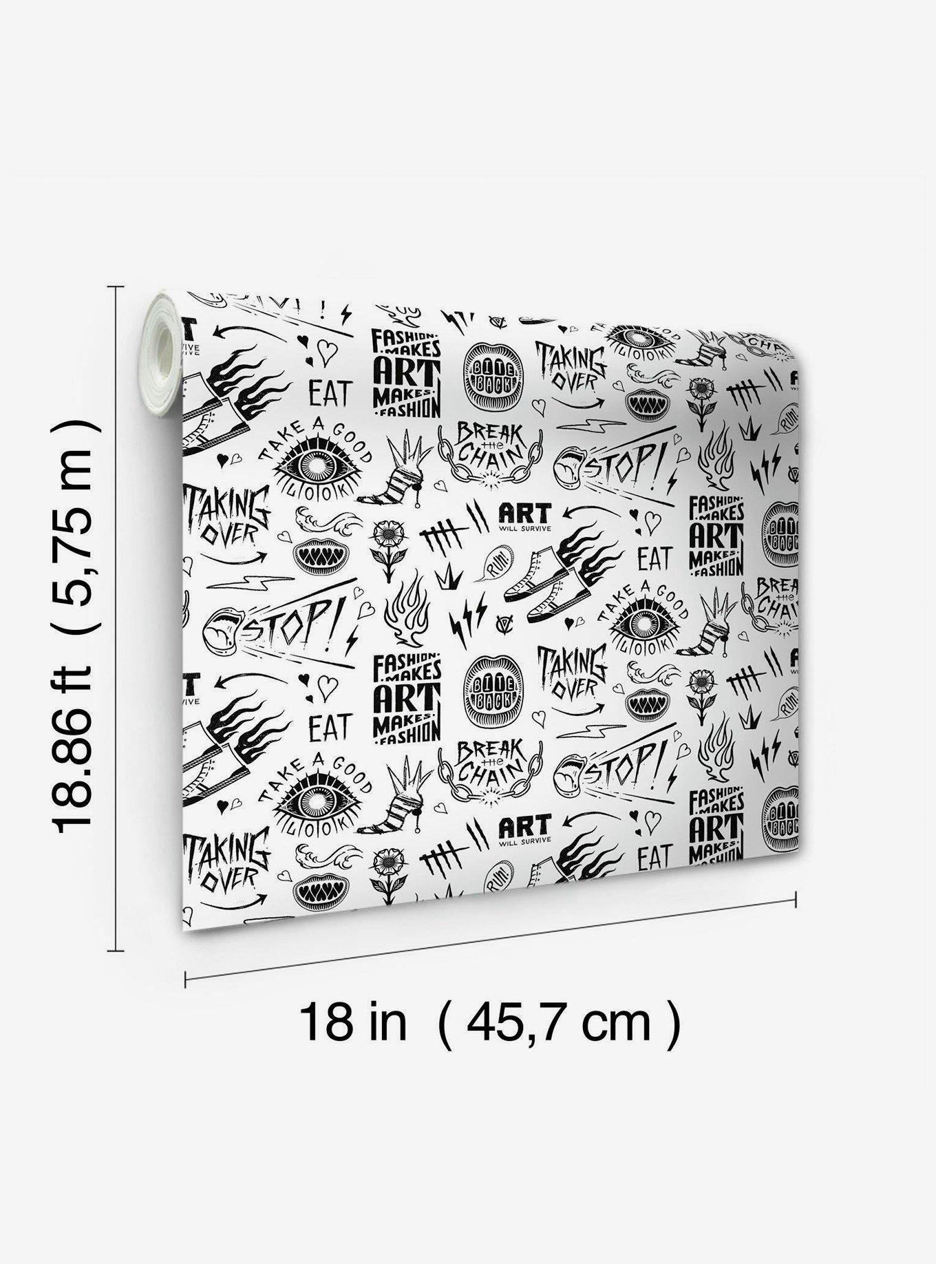 Disney Cruella Graffiti Peel & Stick Wallpaper, , alternate