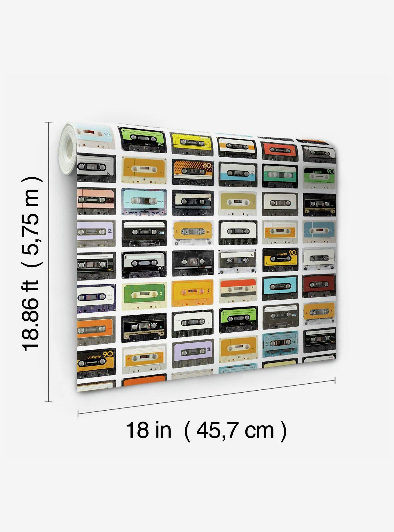 Retro Cassette Peel & Stick Wallpaper, , alternate