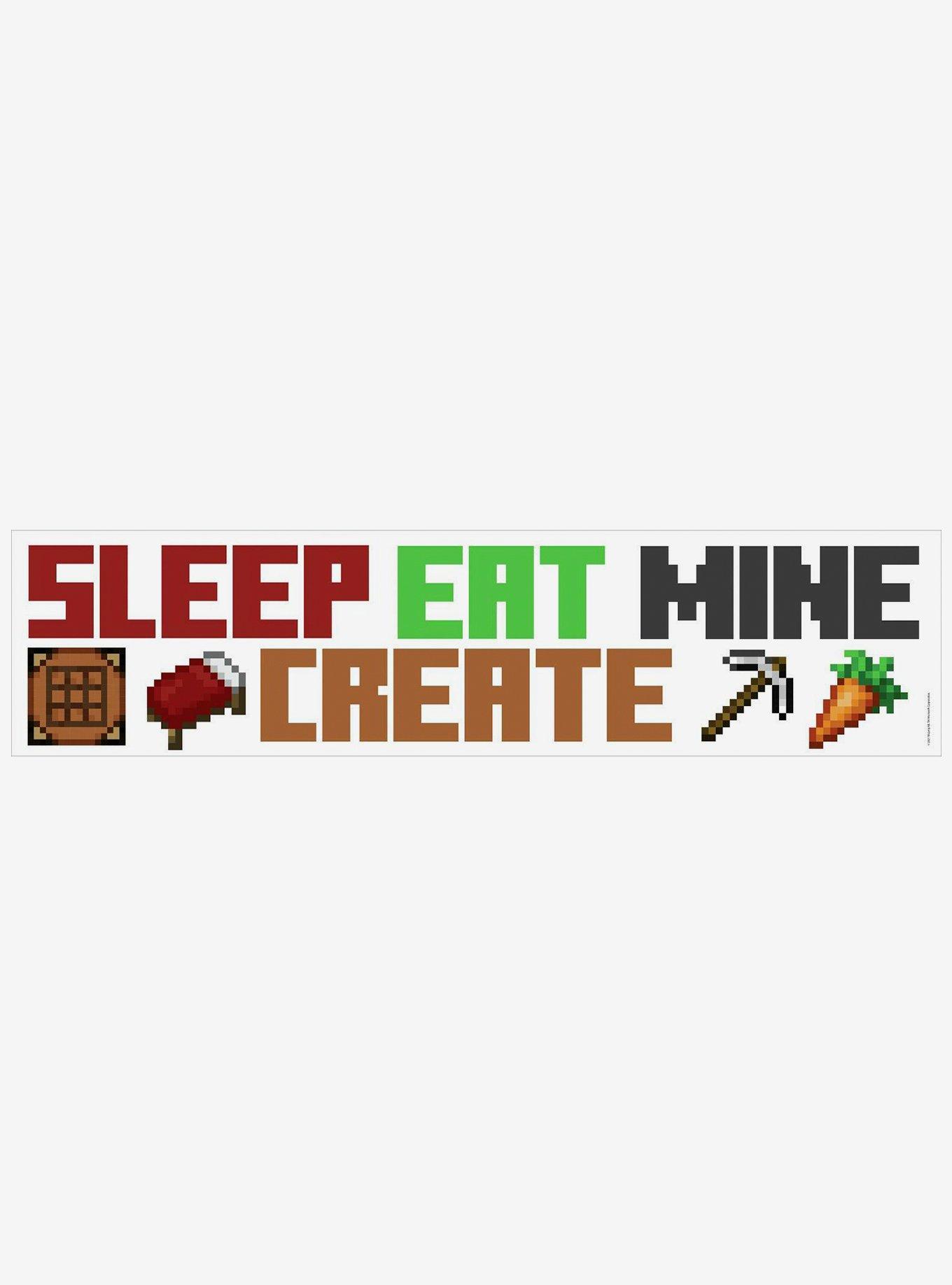 Minecraft Eat Sleep Mine Create Peel & Stick Wall Decals, , hi-res