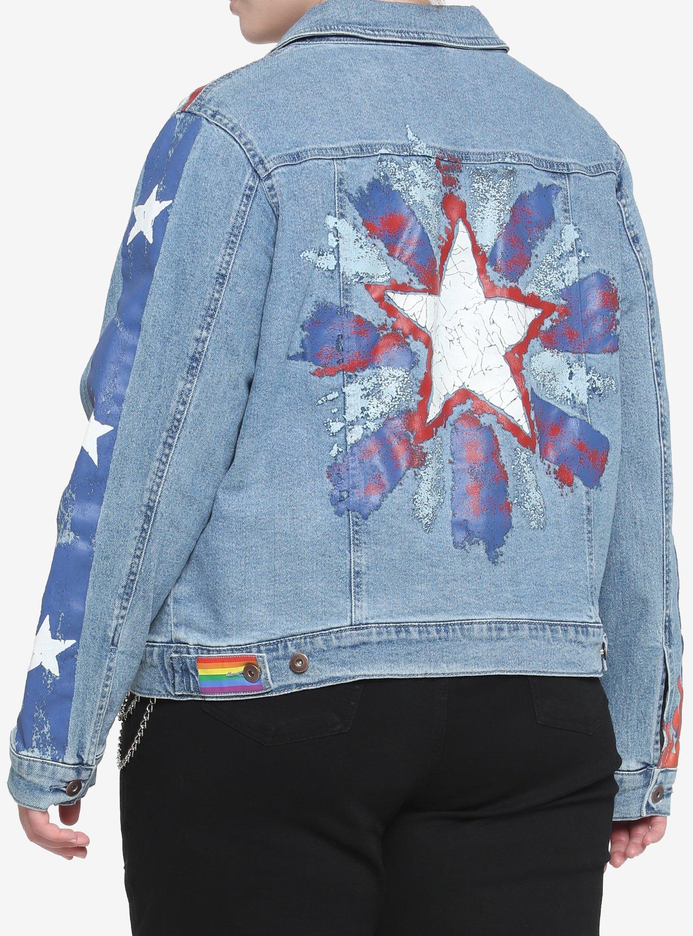 Her Universe Marvel Doctor Strange In The Multiverse Of Madness America Chavez Girls Denim Jacket Plus Size, , hi-res