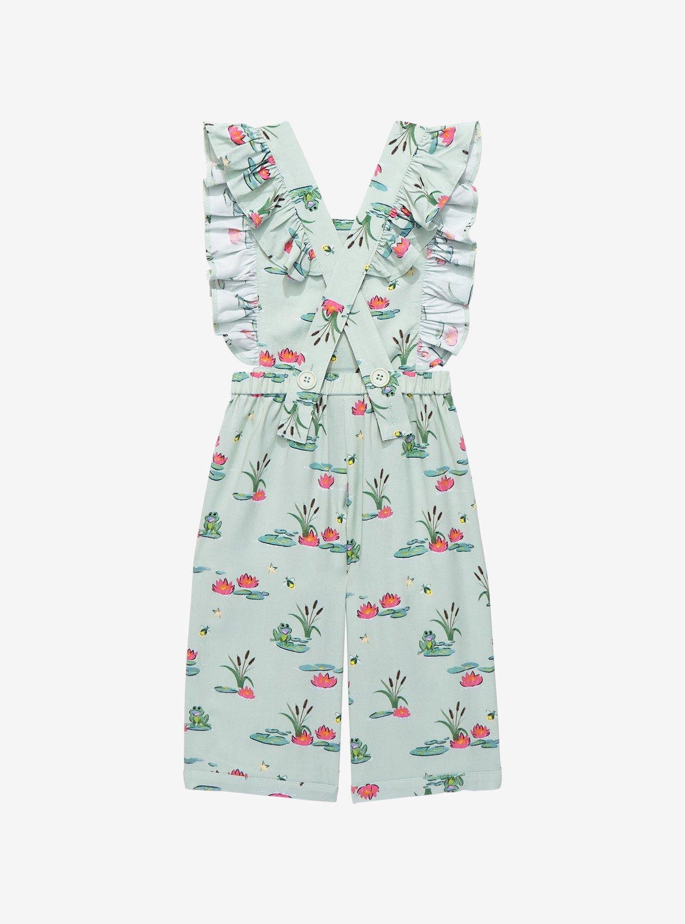 Disney The Princess and the Frog Lily Pads & Flowers Toddler Ruffle Jumper - BoxLunch Exclusive, OLIVE, alternate