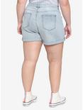 Embroidered Strawberry Mom Shorts Plus Size, INDIGO, alternate