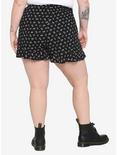 Black & White Mushroom Girls Woven Ruffle Shorts Plus Size, MUSHROOM, alternate