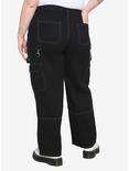 Black & Green Stitch Hardware Carpenter Pants Plus Size, BLACK, alternate