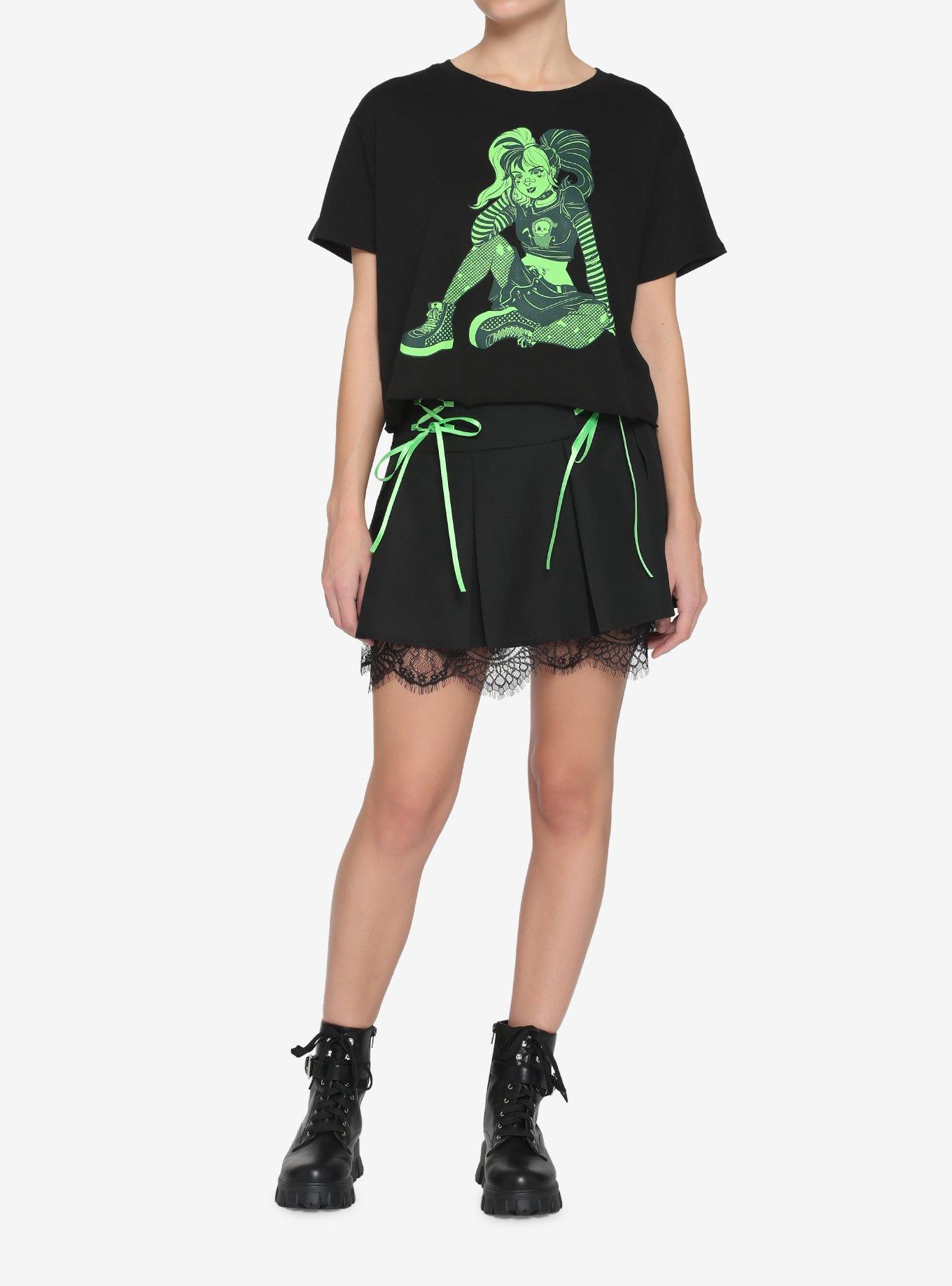 Girl Green Tone Girls Crop T-Shirt, GREEN, alternate