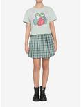 Frog & Strawberry Girls Crop T-Shirt, PINK, alternate