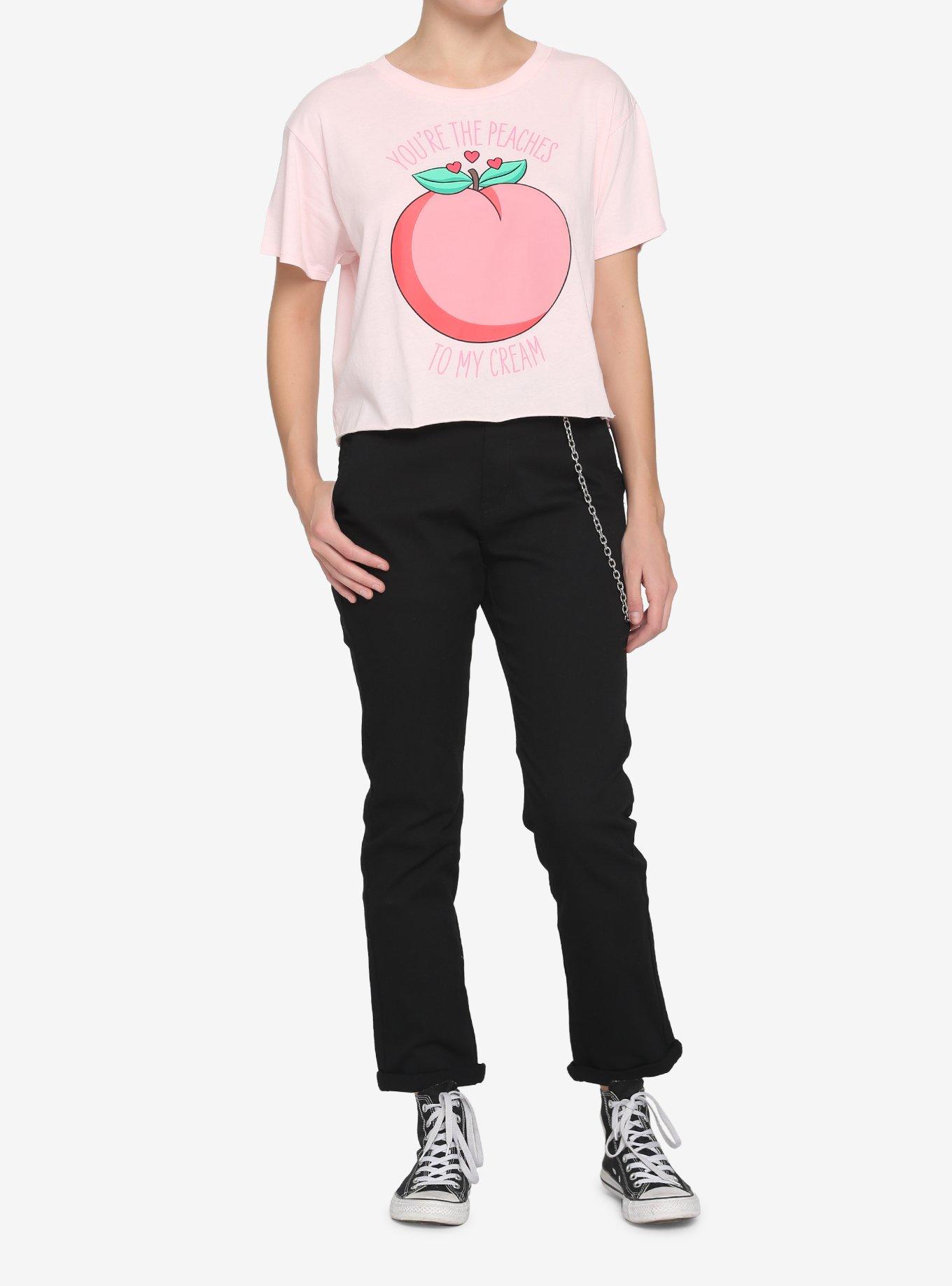 Peaches & Cream Girls Crop T-Shirt, PEACH, alternate