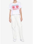 Strawberry Eyes Girls Crop T-Shirt, PINK, alternate