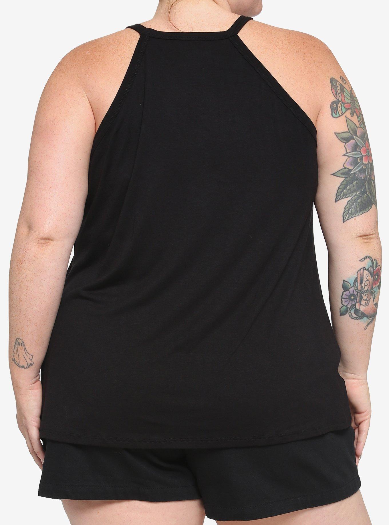 Never Trust The Living Mesh Girls Tank Top Plus Size, BLACK, alternate