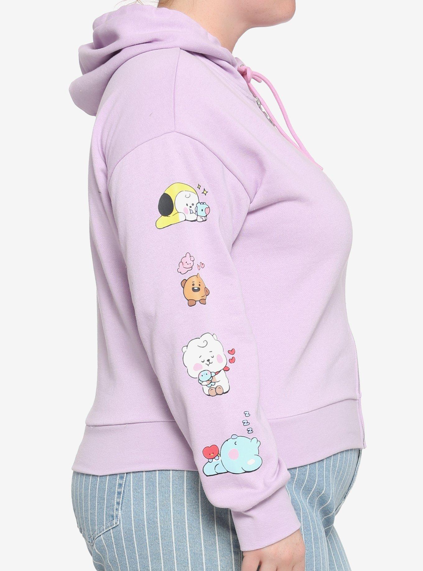 BT21 Little Buddy Girls Crop Hoodie Plus Size, MULTI, alternate