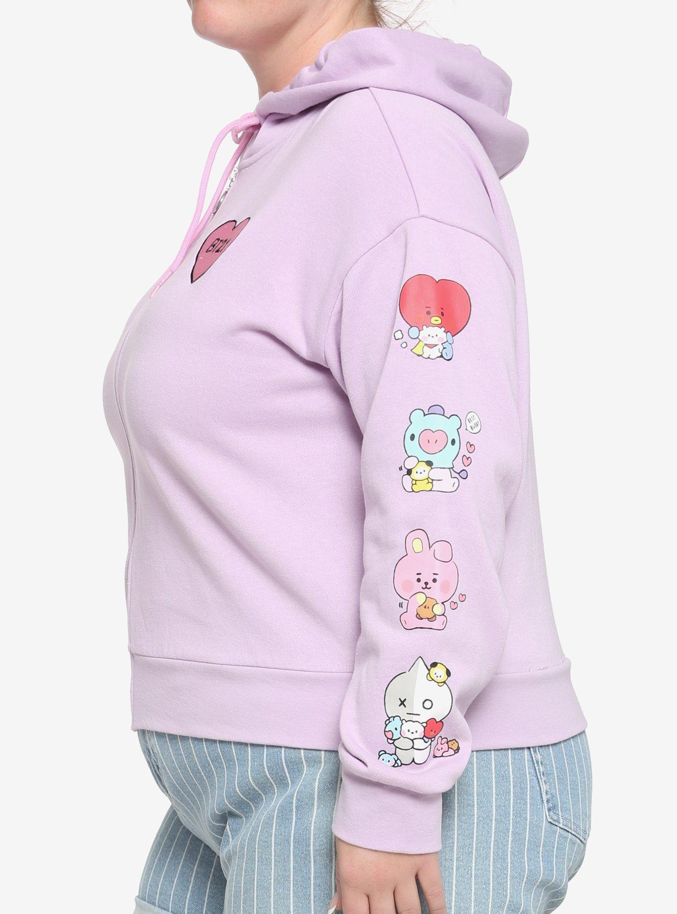 BT21 Little Buddy Girls Crop Hoodie Plus Size, MULTI, alternate