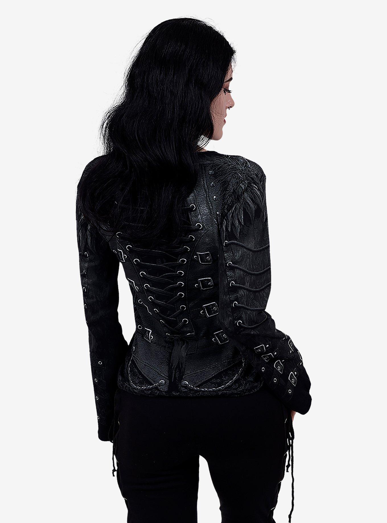 Gothess Wrap Allover Oversized Top, , hi-res