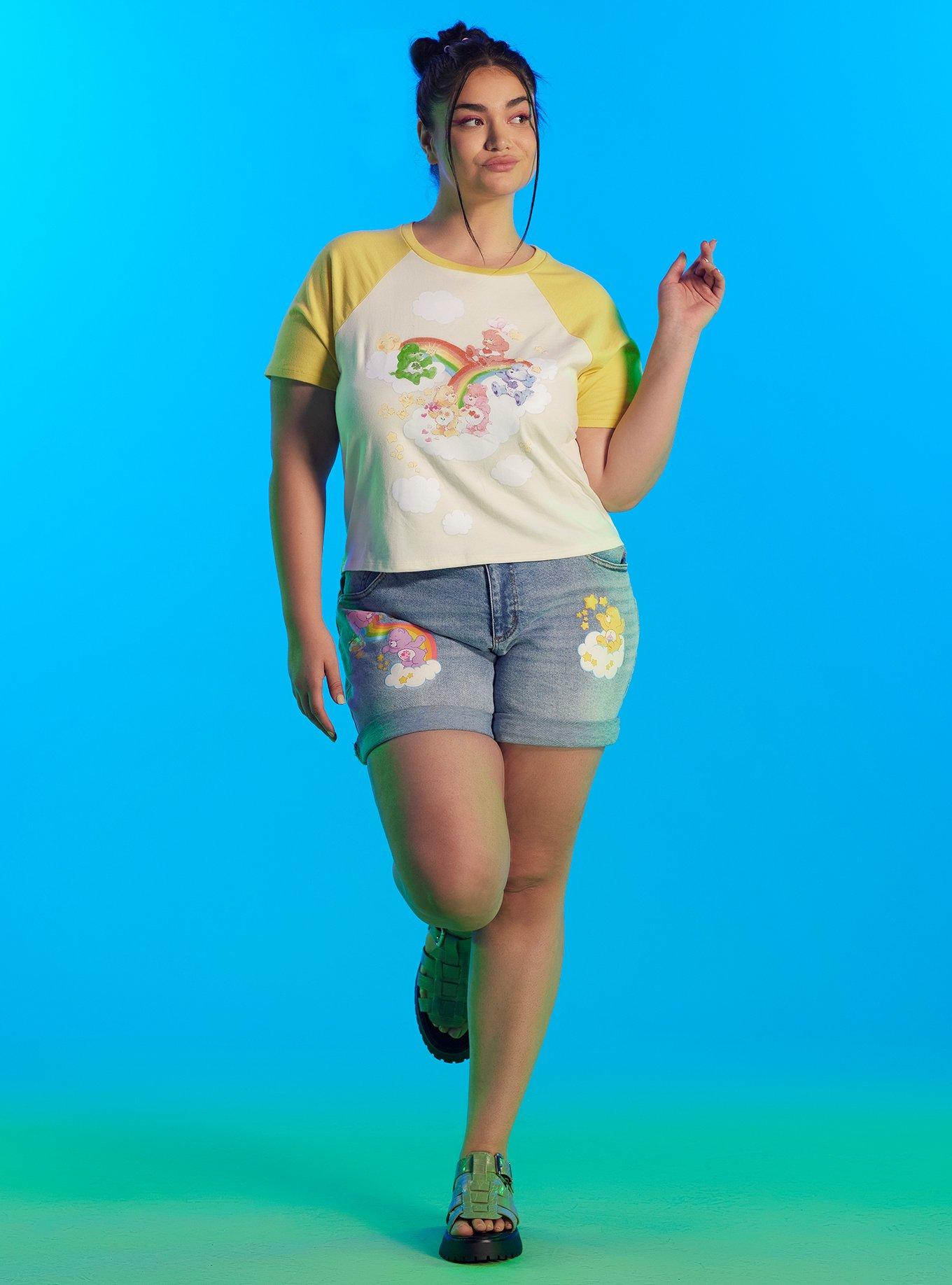 Care Bears Rainbow Girls Raglan Baby T-Shirt Plus Size, MULTI, alternate