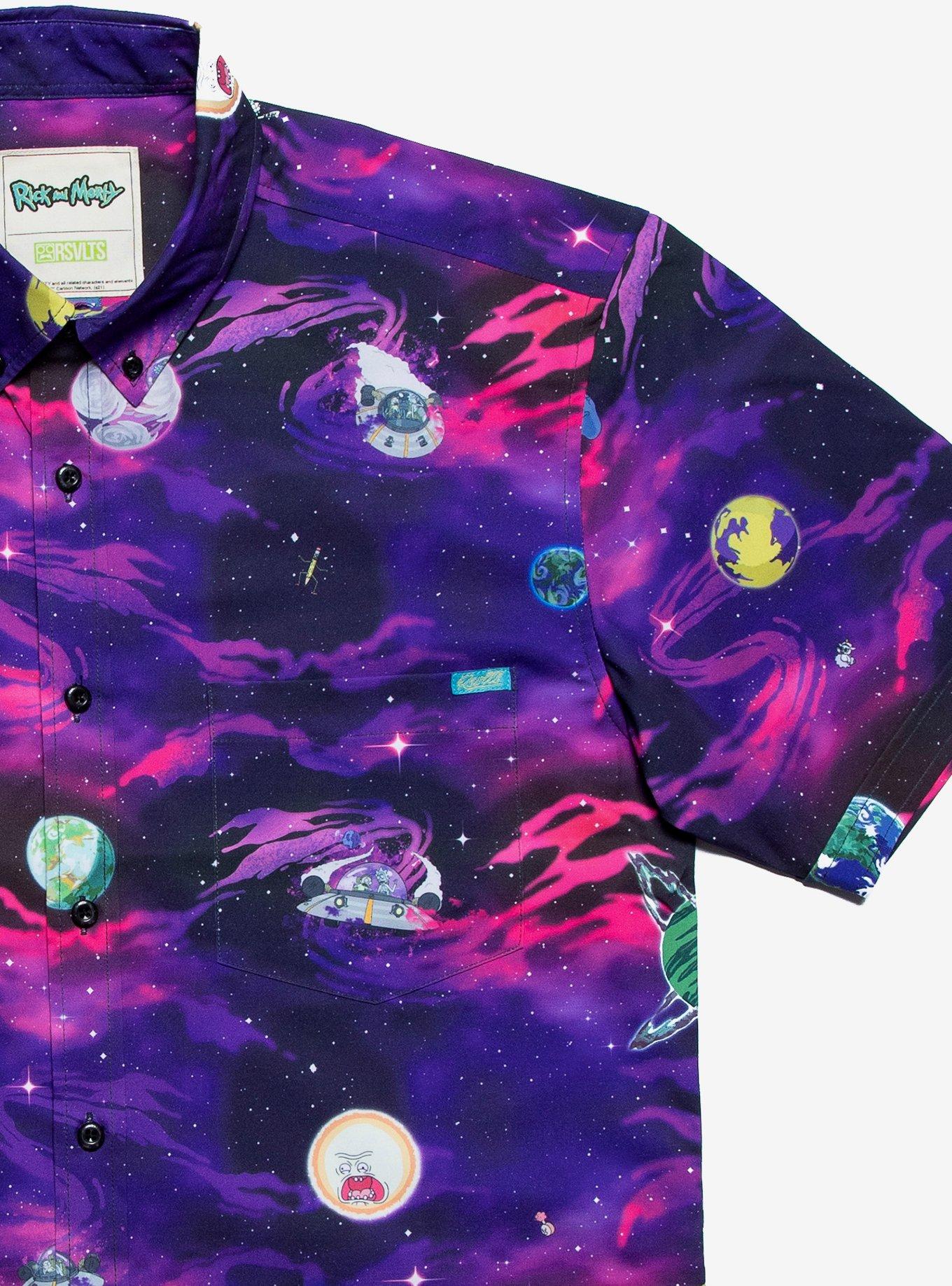RSVLTS Rick and Morty Space Woven Button-Up, PURPLE, alternate