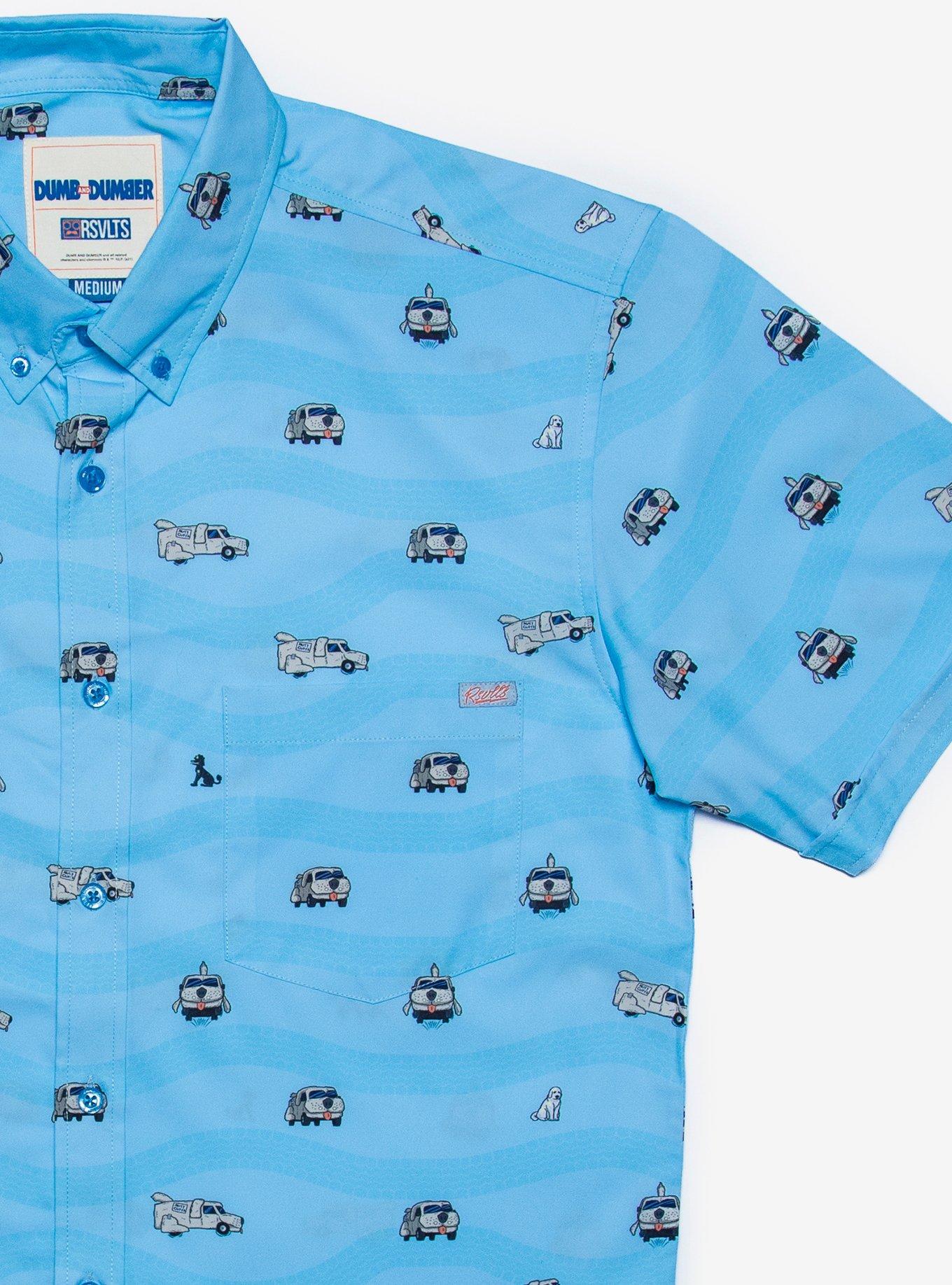 RSVLTS Dumb and Dumber Mutt Cutts Woven Button-Up, BLUE, alternate