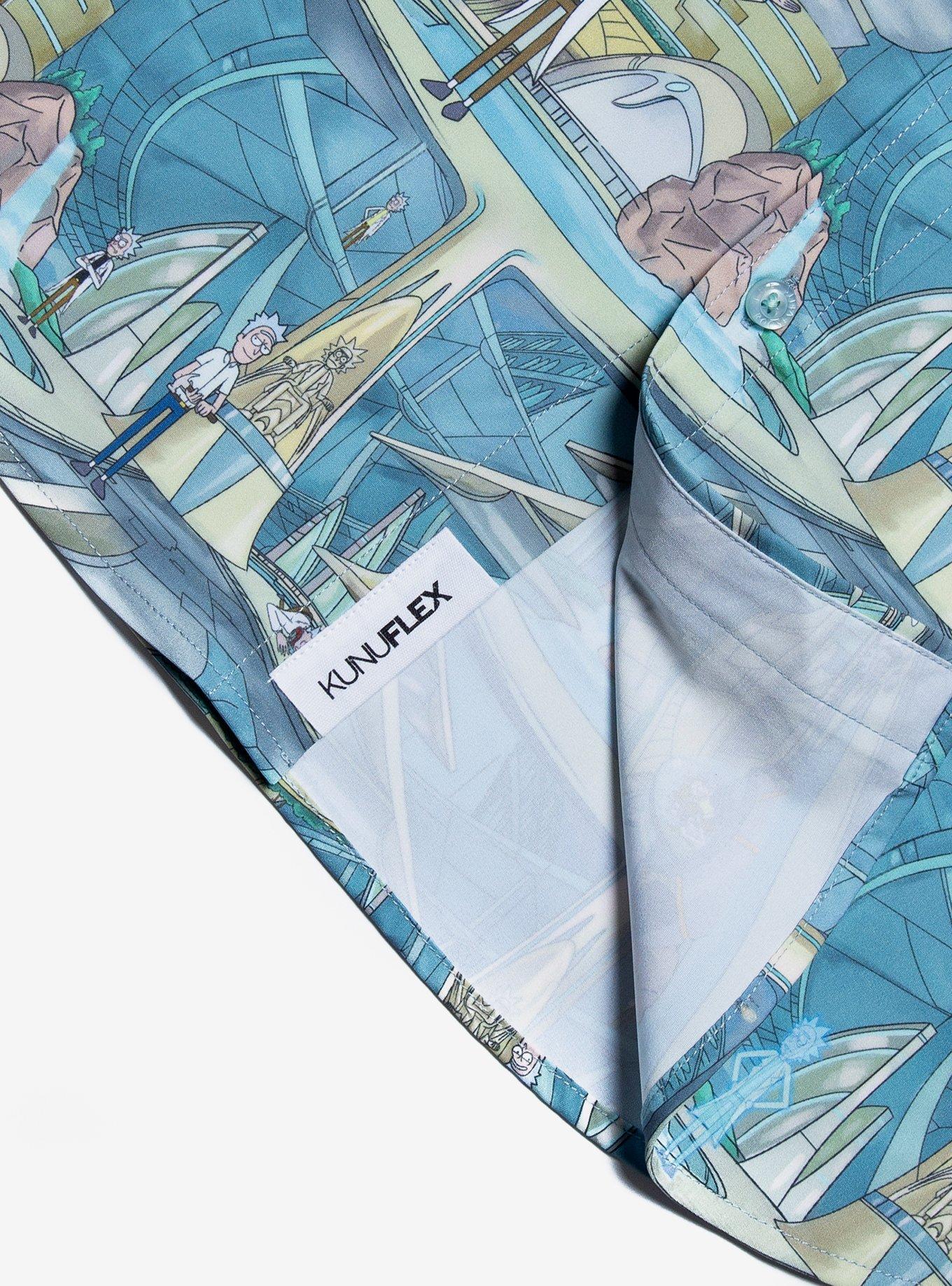 RSVLTS Rick and Morty Citadel of Ricks Woven Button-Up, BLUE, alternate