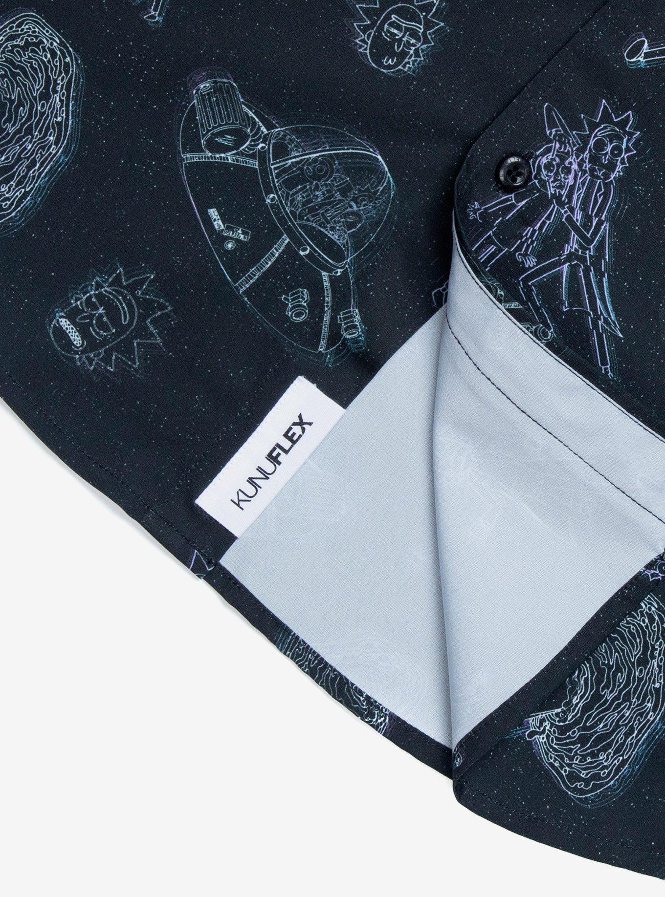 RSVLTS Rick and Morty HolographRick Woven Button-Up, BLUE, alternate
