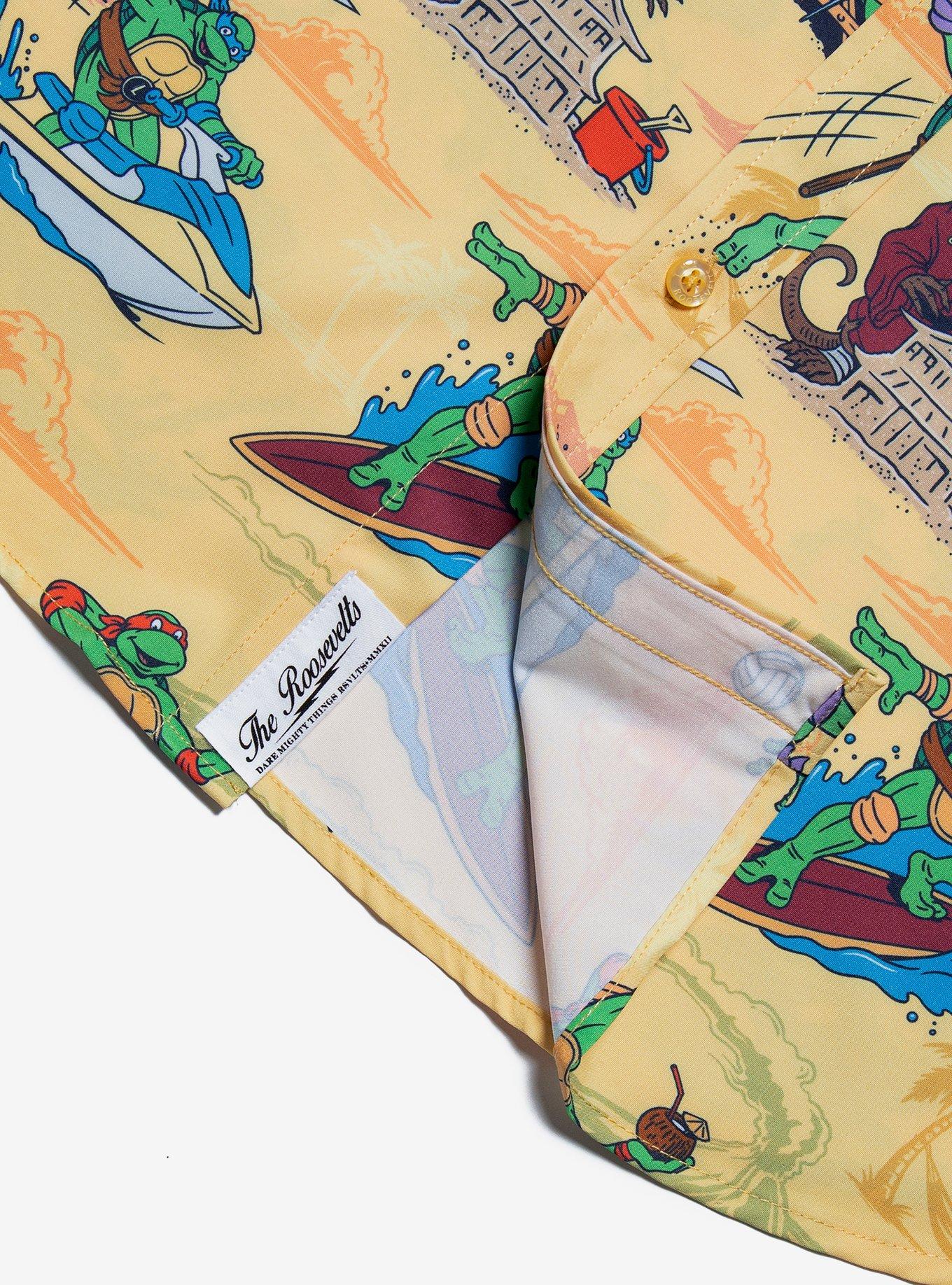 RSVLTS Teenage Mutant Ninja Turtles Turtlecation Woven Button-Up, YELLOW, alternate