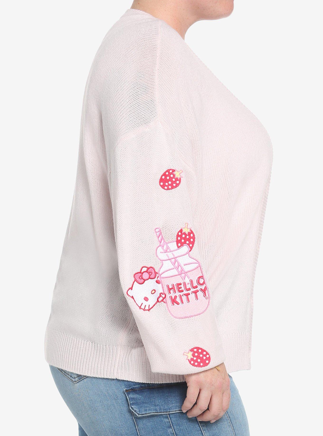 Hello Kitty Strawberry Milk Skimmer Cardigan Plus Size, MULTI, alternate