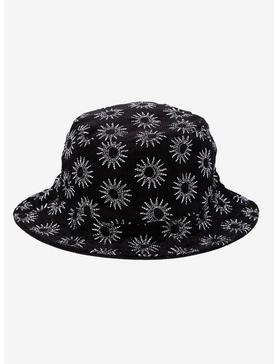 Black Celestial Embroidered Corduroy Bucket Hat, , hi-res