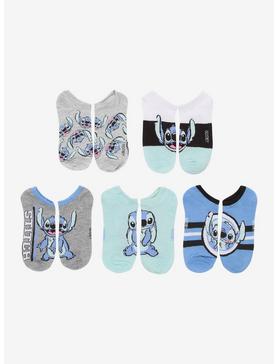 Disney Lilo & Stitch Blue Stitch No-Show Socks 5 Pair, , hi-res