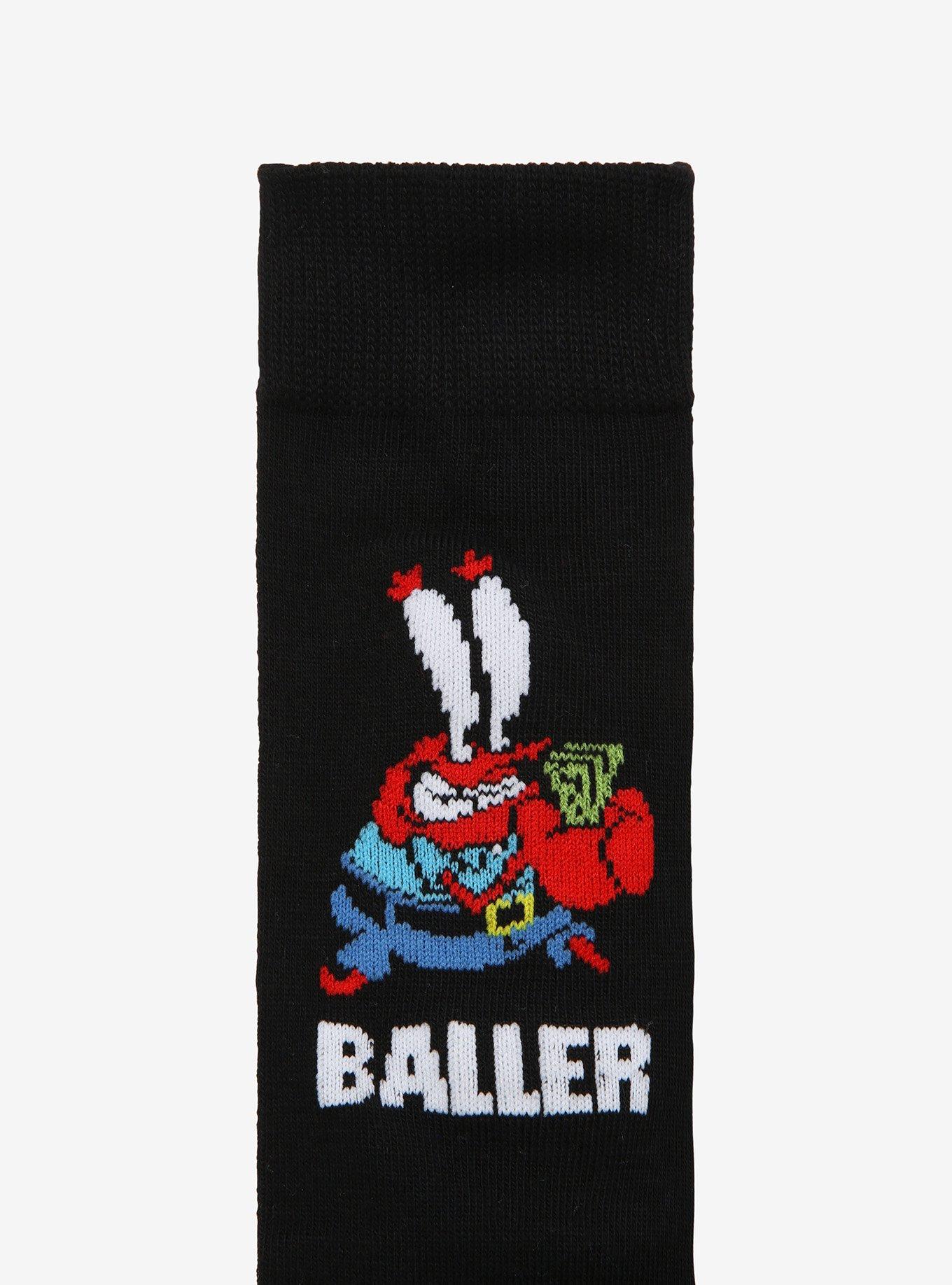 SpongeBob SquarePants Mr. Krabs Baller Crew Socks, , alternate