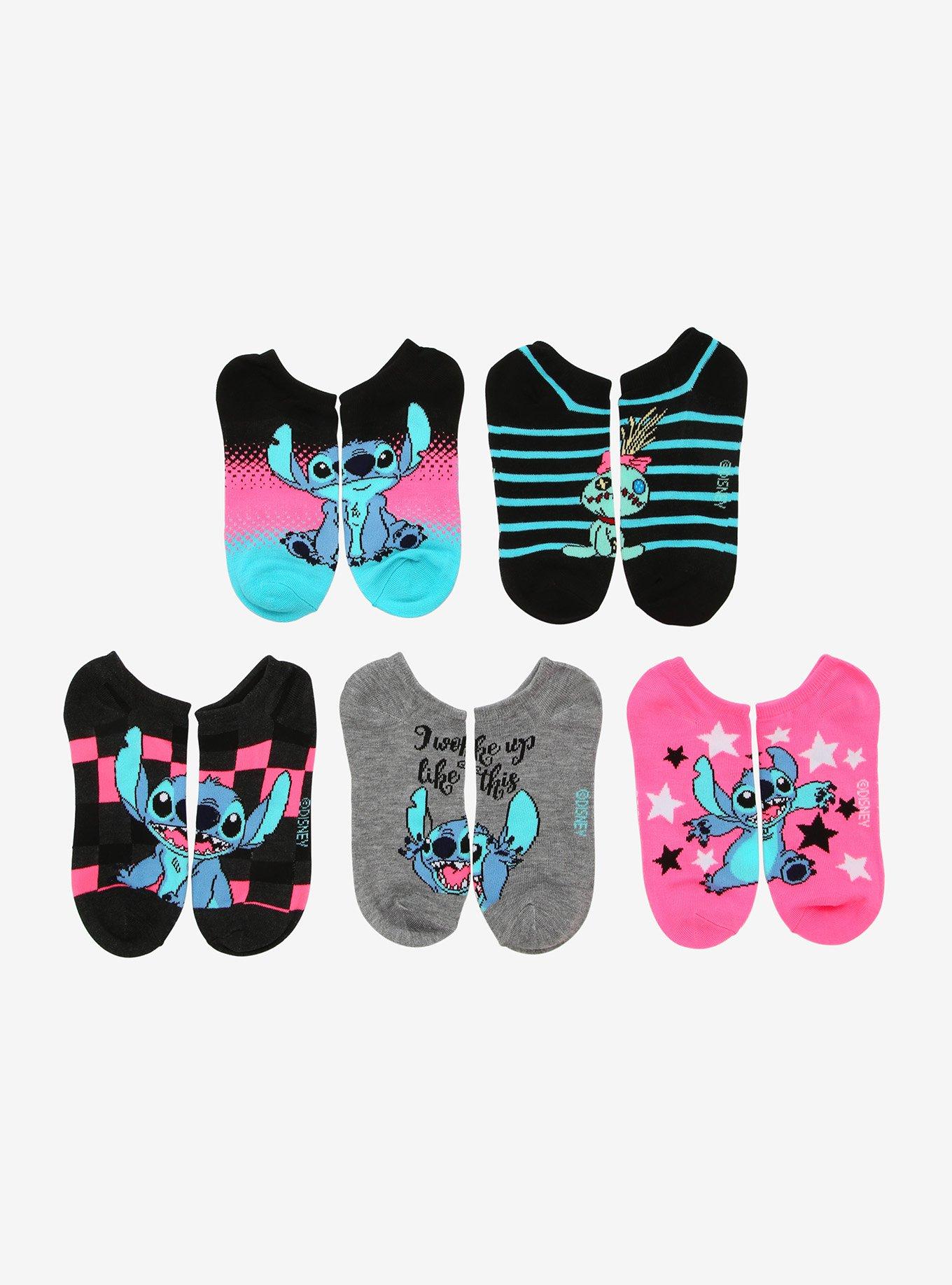 Disney Lilo & Stitch Retro No-Show Socks 5 Pair, , alternate