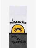 Gudetama Mustache Crew Socks, , alternate