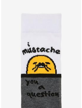 Gudetama Mustache Crew Socks, , hi-res