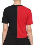 Red & Black Split Boxy Girls Crop T-Shirt, RED, alternate