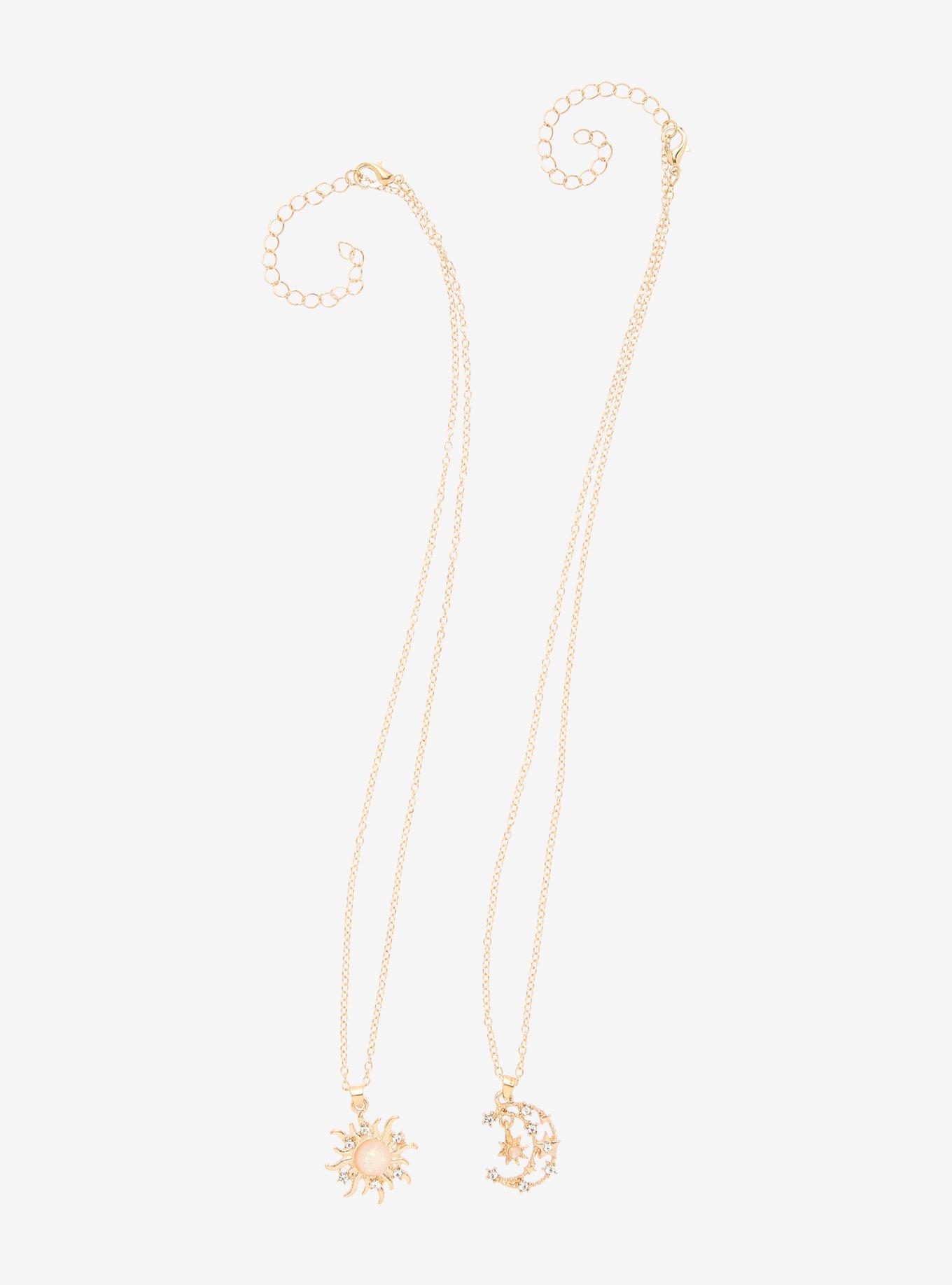 Celestial Moon & Sun Best Friend Necklace Set, , alternate