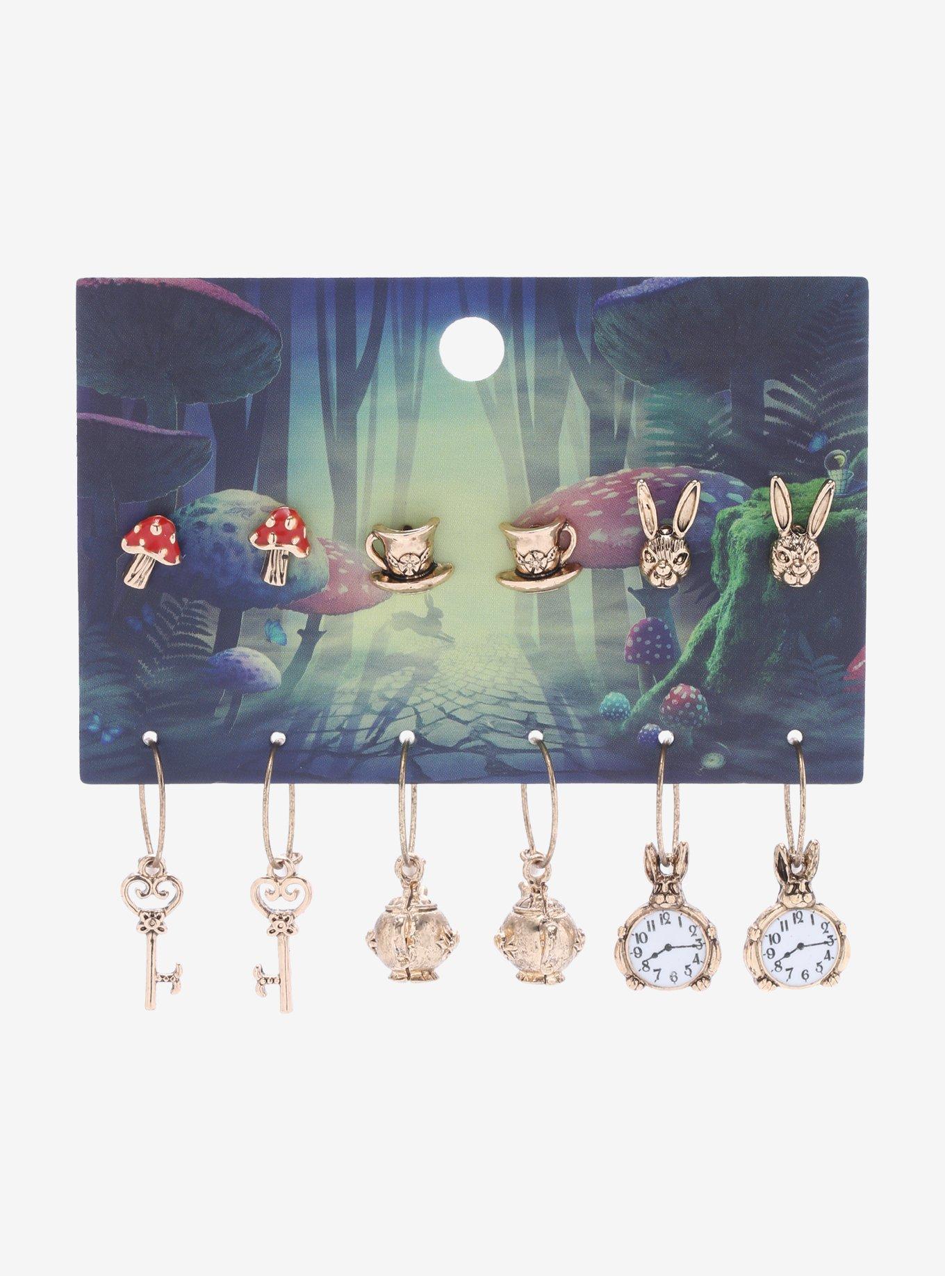 Lewis Carroll Alice's Adventures In Wonderland Earring Set, , hi-res