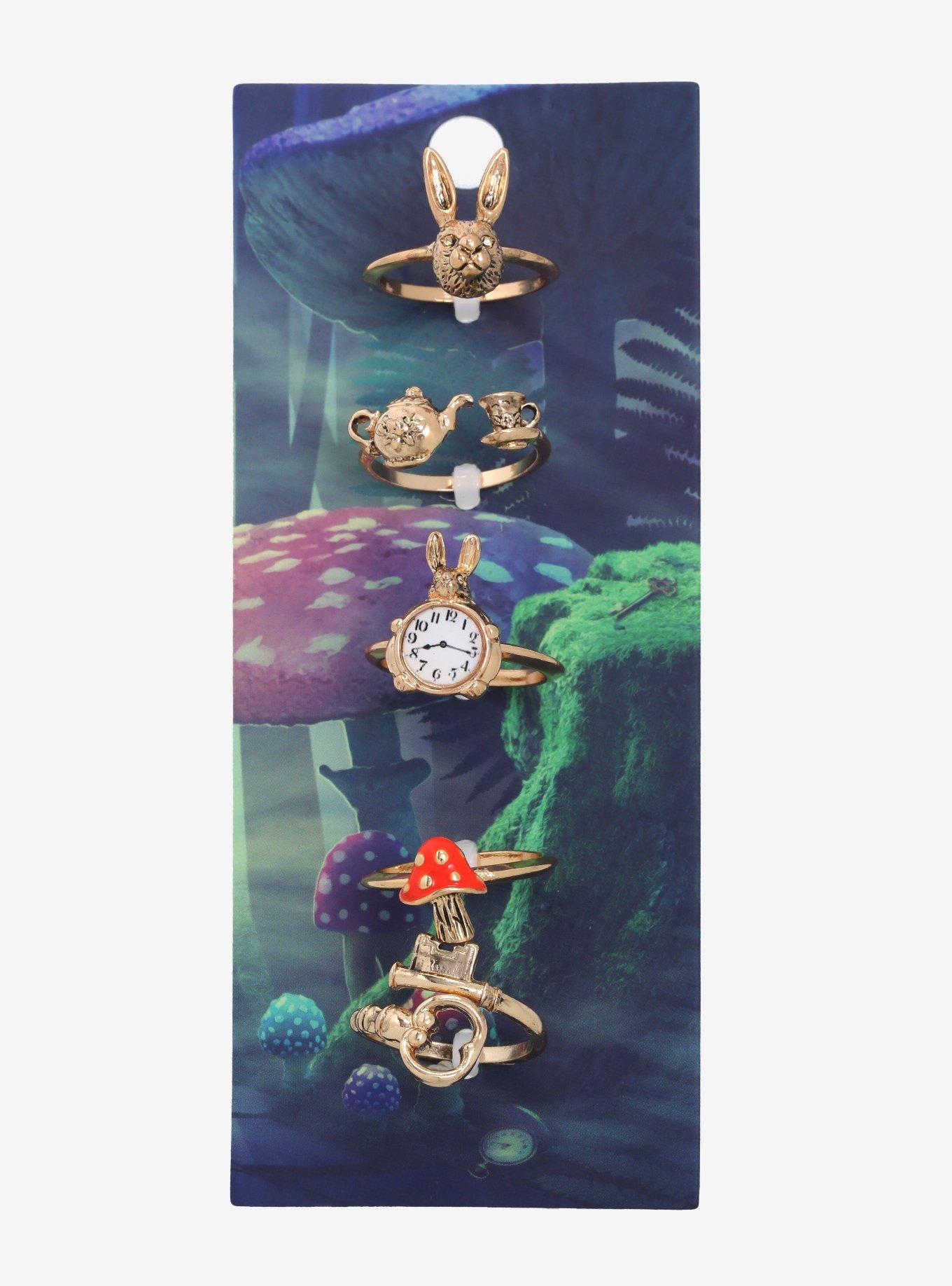 Lewis Carroll Alice's Adventures In Wonderland Ring Set, , alternate
