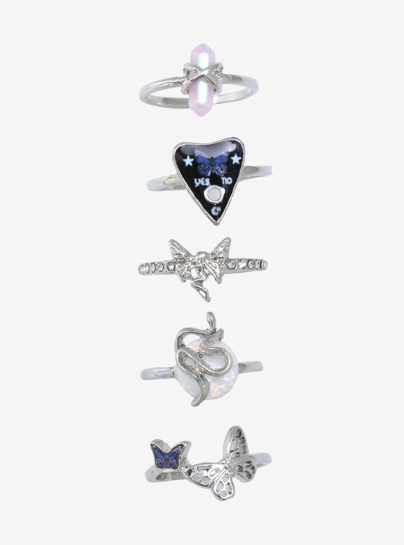 Butterfly & Planchette Ring Set, , alternate