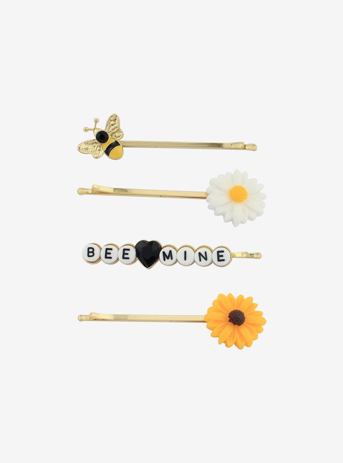 Bee Mine Flower Bobby Pin Set, , alternate