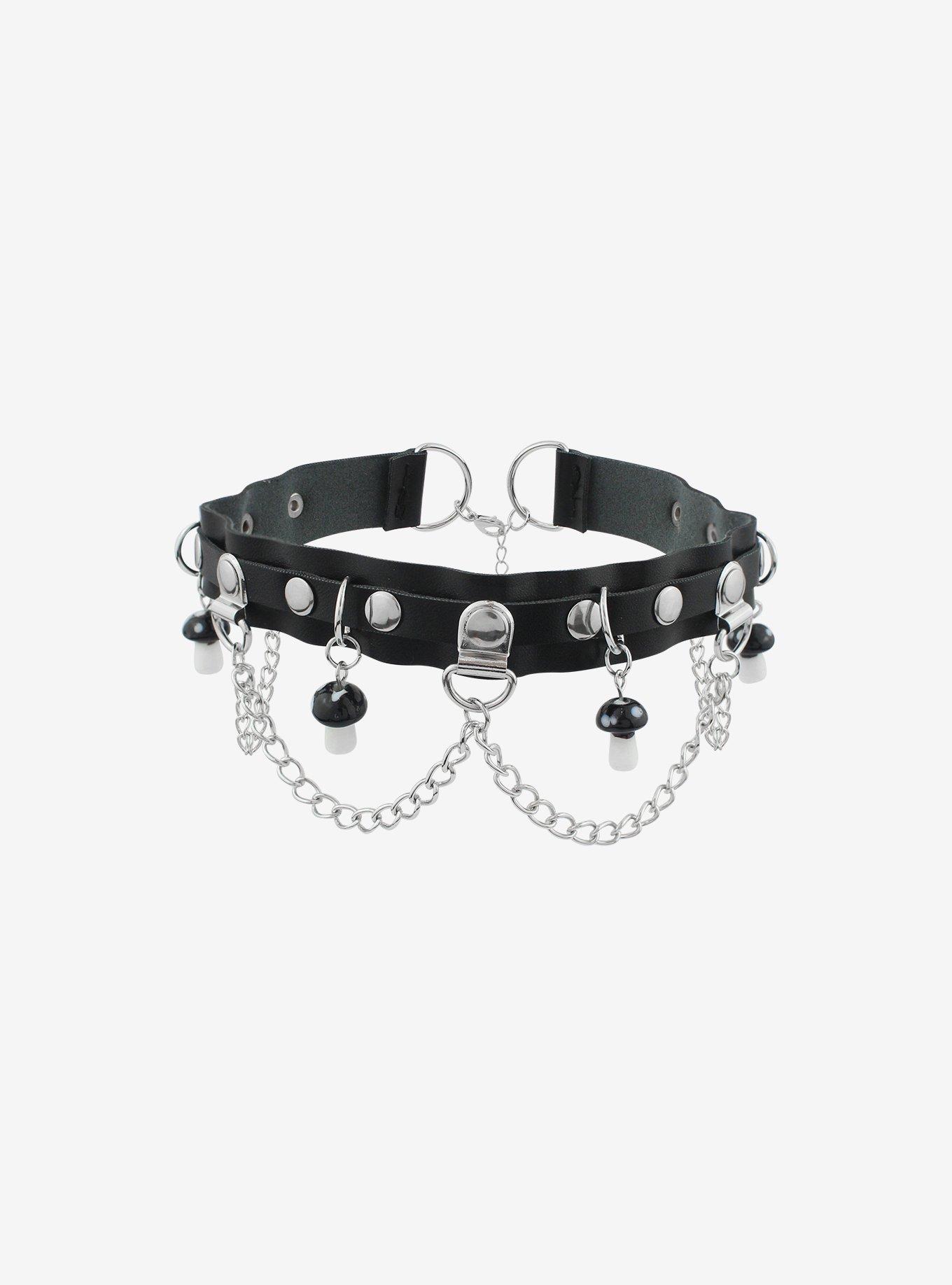 Black Mushroom Chain Choker, , alternate