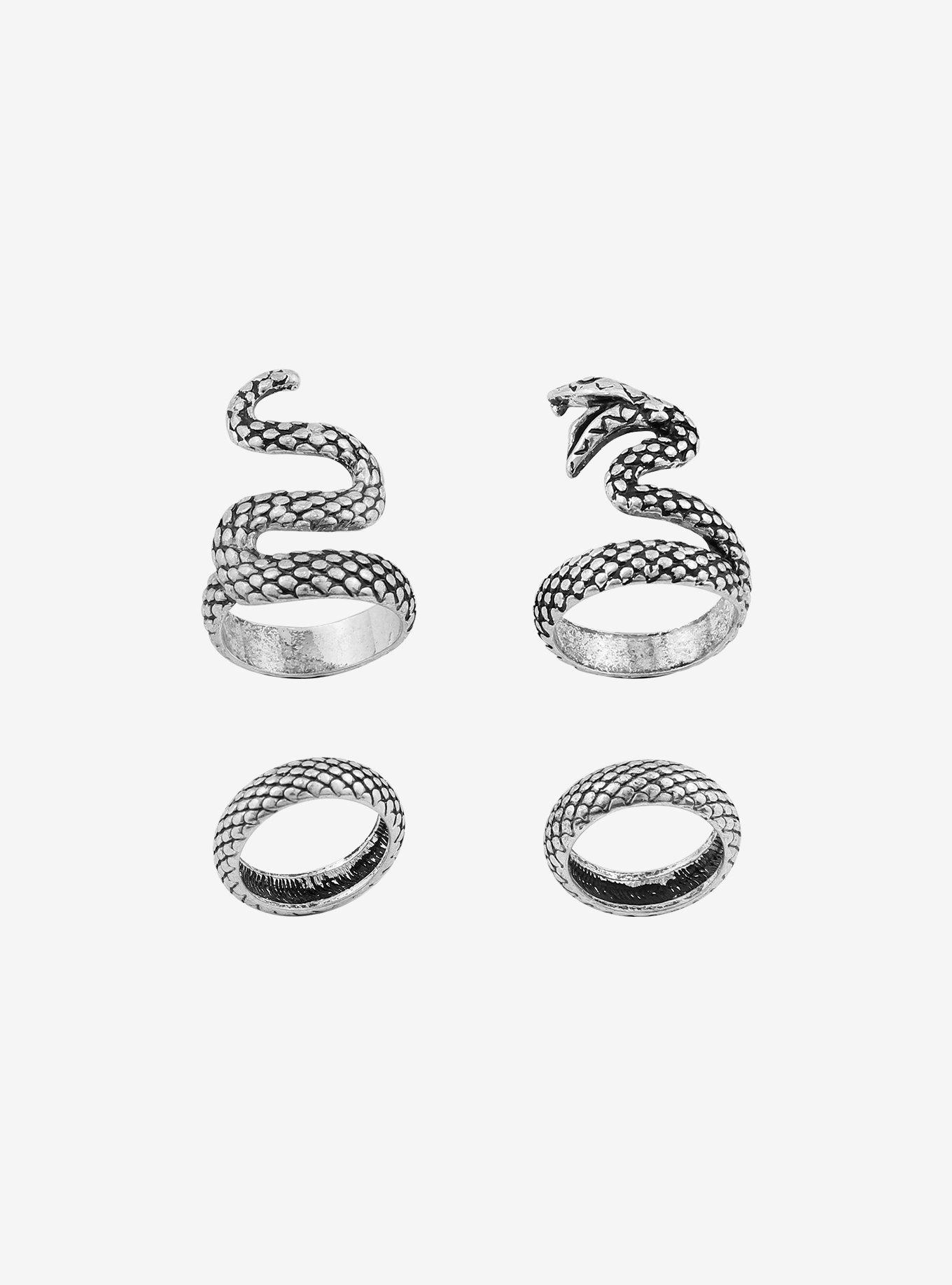 Silver Snake Ring Set, , alternate